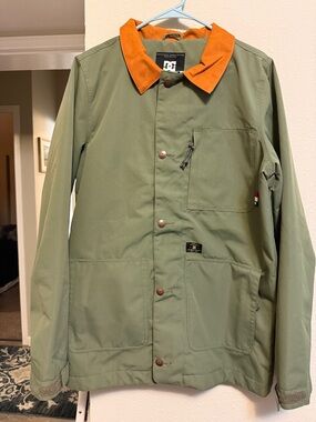 DC Olive Jacket with Orange Collar